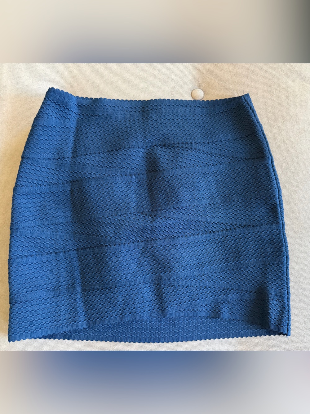 H&M Navy Blue Textured Mini Skirt